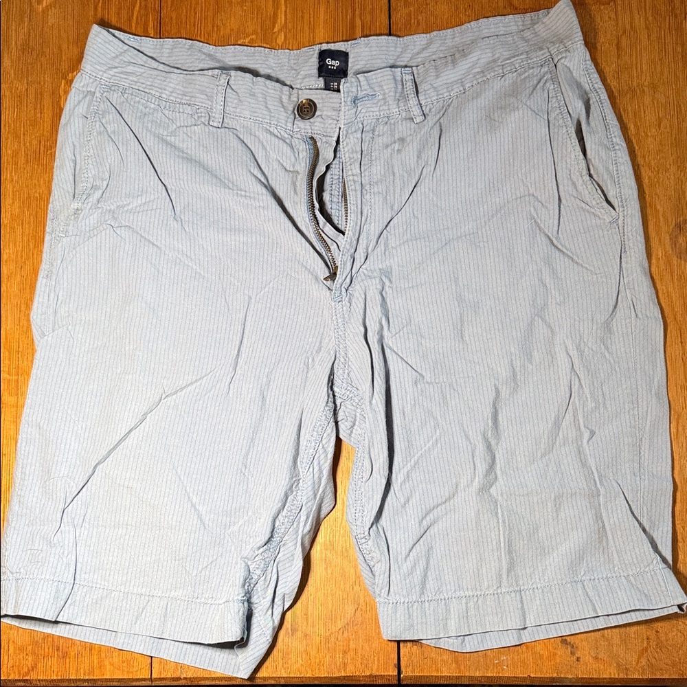 GAP Men's Light Blue Flat Front Shorts